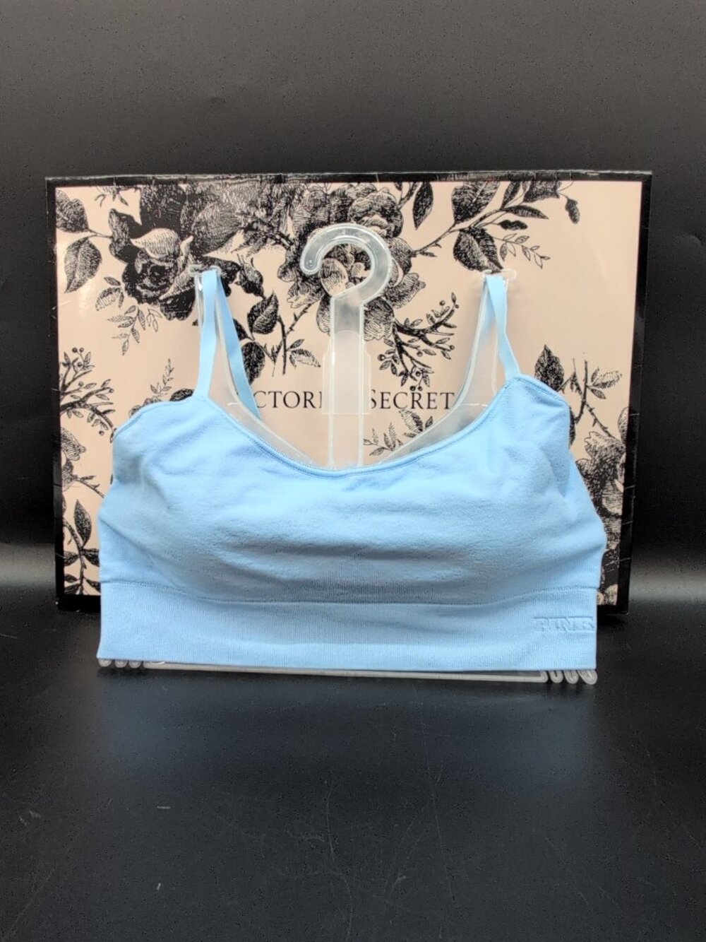Victoria's Secret PINK Seamless Scoop Racerback Sports Bra Small Blue Dancer NWT